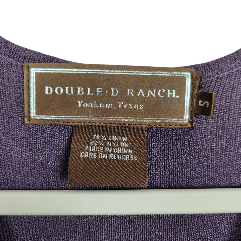 Double D Ranch Linen Blend Knit Heather Purple Plum Maxi Dress Womens Size M - Picture 7 of 8